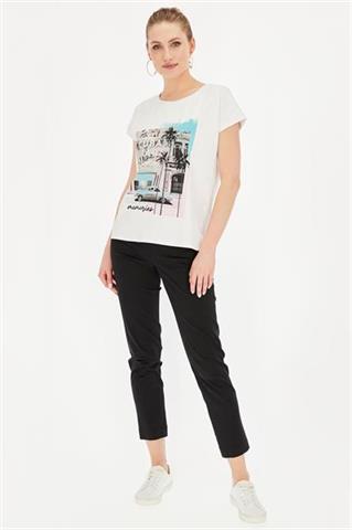 Biały t-shirt damski z nadrukiem 58845 - 391961