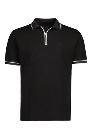 Czarna koszulka polo na zamek 74029 - 392911