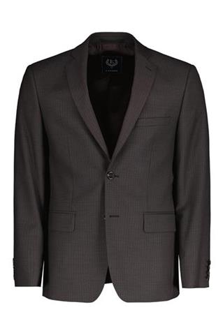 Brązowy garnitur w prążki 34896 - 394531