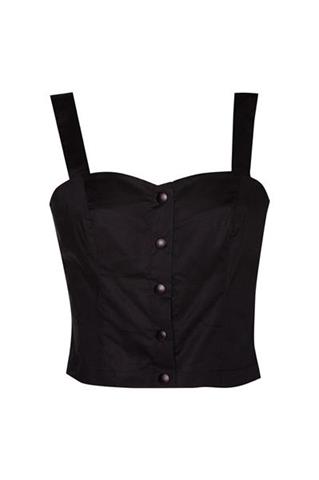 Czarny krótki top damski 58868 - 397371