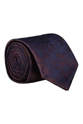 Brązowy krawat we wzory 57511 - 405261