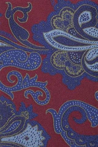 Bordowy krawat we wzór paisley 57510 - 405431