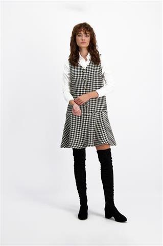 Czarno-biała sukienka z wełną 86242 - 413241