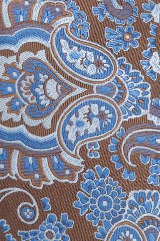 Brązowy krawat we wzór paisley 57581 - 429561
