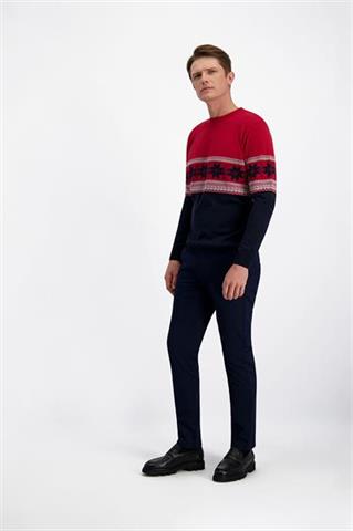 Czerwony sweter świąteczny z bawełną 74069 - 431281