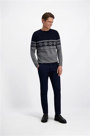 Granatowy sweter świąteczny z bawełną 74070 - 431321