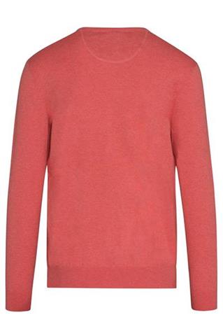 Koralowy sweter V-neck 72667 - 43931