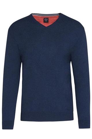 Granatowy sweter męski V-neck 72670 - 43991