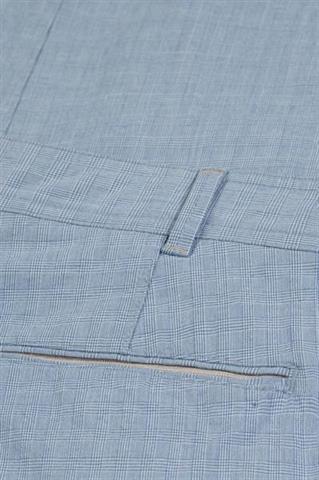 Jasnoniebieskie spodnie męskie w kratę Chinos Foster 64159 - 45471