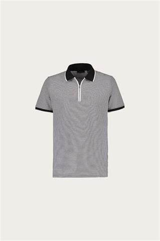 Czarno-biała bawełniana koszulka męska polo 74137 - 459971