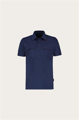 Granatowa bawełniana koszulka męska polo 74138 - 459991