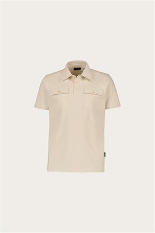 Beżowa bawełniana koszulka męska polo 74139 - 460021