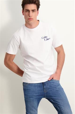 Biały bawełniany t-shirt męski 78051 - 462491