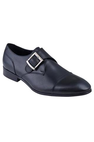Czarne skórzane buty męskie monki 73007 - 46741