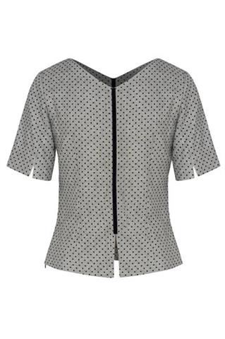 Szara bluzka damska w kropki Camelia Bognese 84551 - 46971
