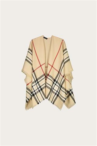 Beżowe poncho damskie 86533 - 481491