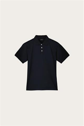 Czarne polo męskie z 3 guzikami 74104 - 482841