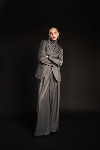 Szare spodnie virgin wool 86716 - 503341