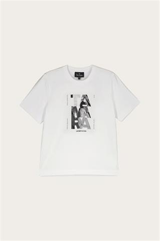Biały bawełniany t-shirt damski 86840 - 519101