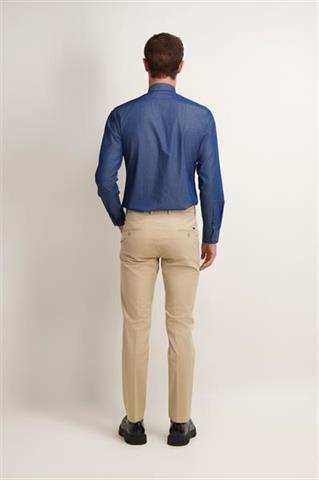 Beżowe bawełniane spodnie męskie chinos 64698 - 530591
