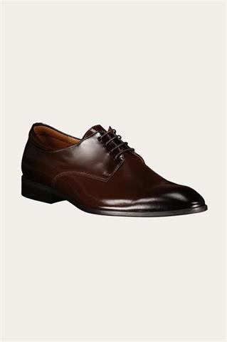 Brązowe buty męskie ze skóry naturalnej o wysokim połysku 75144 - 548031