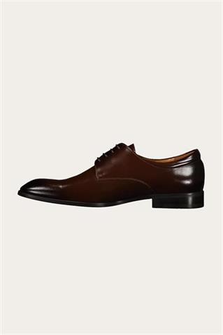 Brązowe buty męskie ze skóry naturalnej o wysokim połysku 75144 - 548051