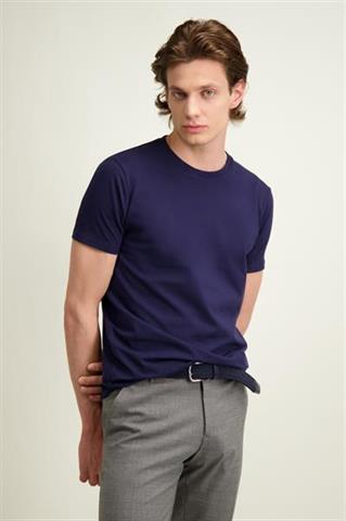 T-shirt męski granatowy 78047 - 555711