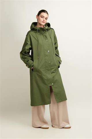Zielona bawełniana parka damska 86857 - 559161