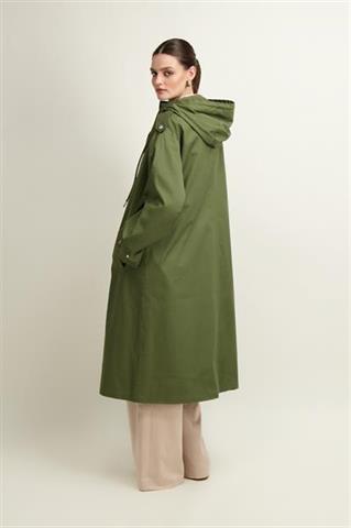 Zielona bawełniana parka damska 86857 - 559181