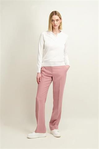 Kremowy sweter polo z bawełną 86994 - 561741