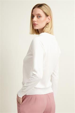 Kremowy sweter polo z bawełną 86994 - 561751