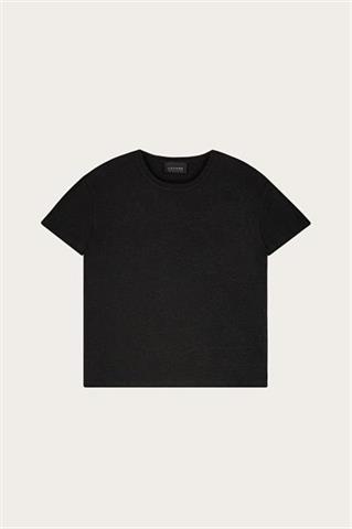 Czarny t-shirt damski z bawełną 87007 - 577091
