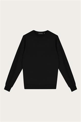 Czarny sweter męski z wełny merino 74285 - 584041