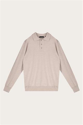 Beżowy sweter męski z wełny merino 74273 - 584831