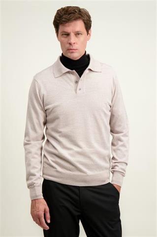 Beżowy sweter męski z wełny merino 74273 - 584841