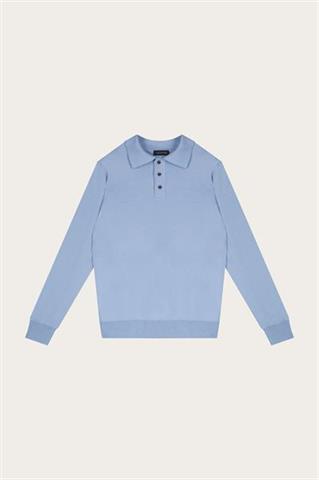 Błękitny sweter męski z wełny merino 74275 - 586931
