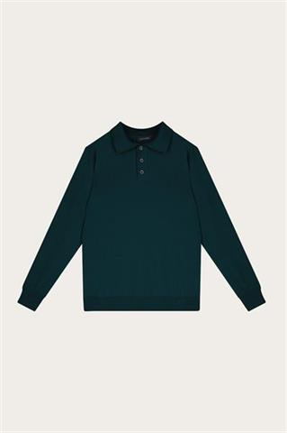 Zielony sweter męski z wełny merino 74277 - 591961