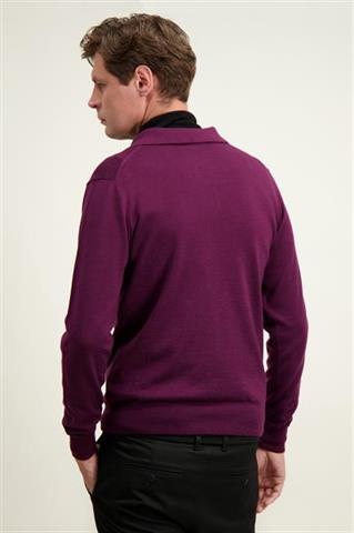 Bordowy sweter męski z wełny merino 74276 - 592031