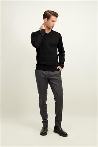 Czarny sweter męski z wełny merino 74267 - 596021