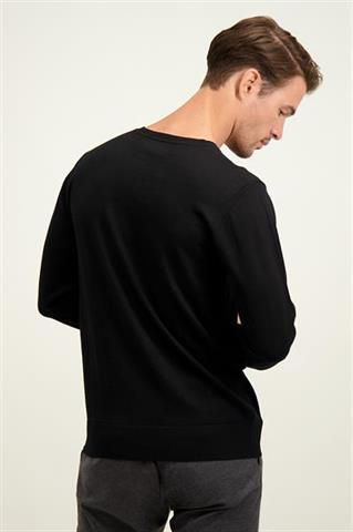 Czarny sweter męski z wełny merino 74267 - 596031