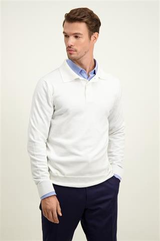 Sweter męski z wełny merino w kolorze ecru 74274 - 596171