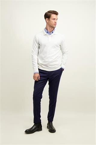 Sweter męski z wełny merino w kolorze ecru 74274 - 596181