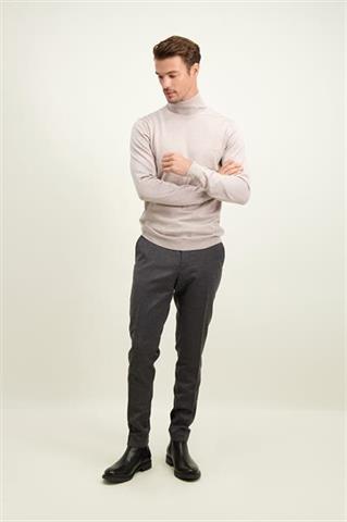 Beżowy golf męski z wełny merino 74278 - 596261