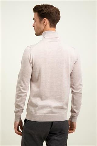 Beżowy golf męski z wełny merino 74278 - 596271