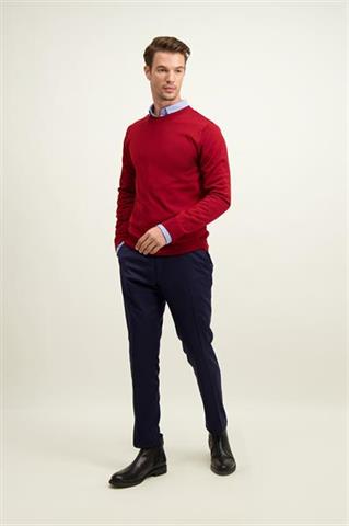 Bordowy męski sweter z wełny merino 74288 - 596511