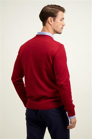 Bordowy męski sweter z wełny merino 74288 - 596521