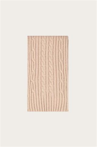 Beżowy szal damski z wełną merino 87150 - 600111