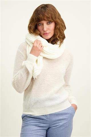 Szal damski z wełną merino w kolorze ecru 87151 - 600151