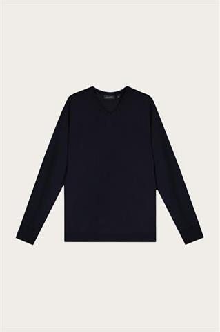 Granatowy sweter męski z wełny merino 74268 - 601891