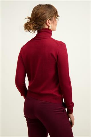 Bordowy golf damski z wełny merino 87119 - 603251